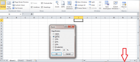 Ways to Zoom in or out from MS Excel