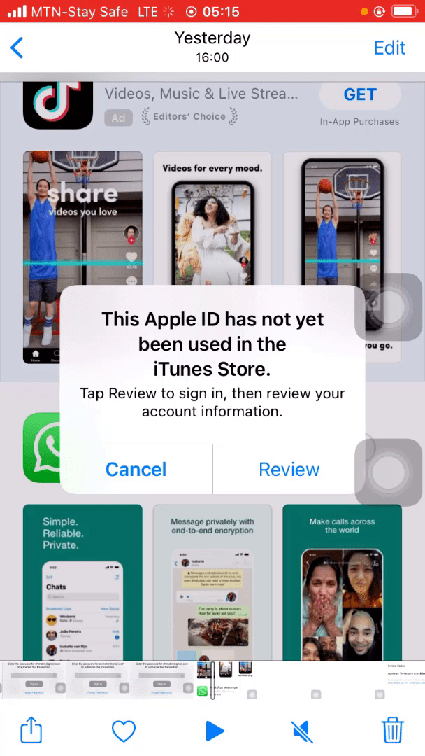 Itunes manual set up for App store download error